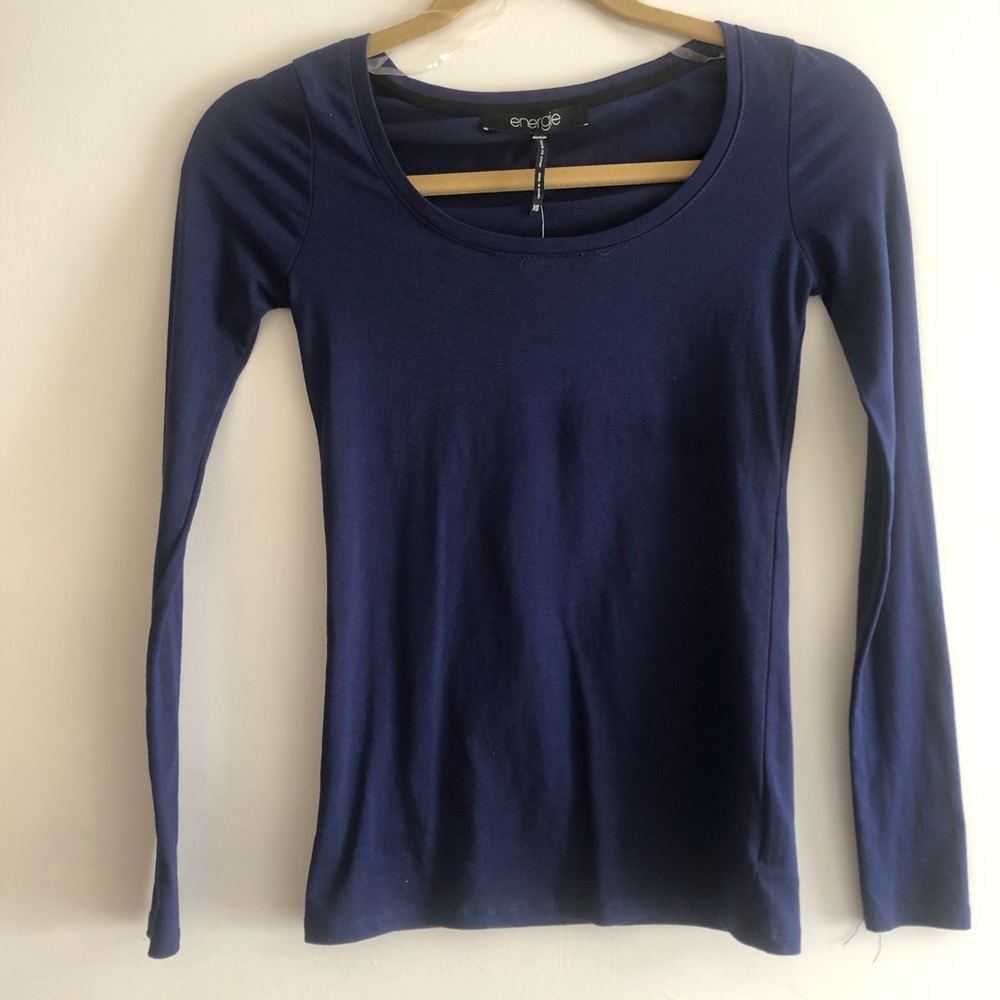 Long Sleeve Energie Scoop Neck Basic Tee
